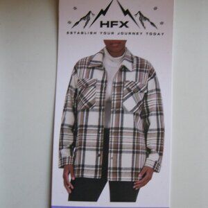 HFX, women's shirt jacket  relaxed fit drop shoulder pockets,  XS (1001)
